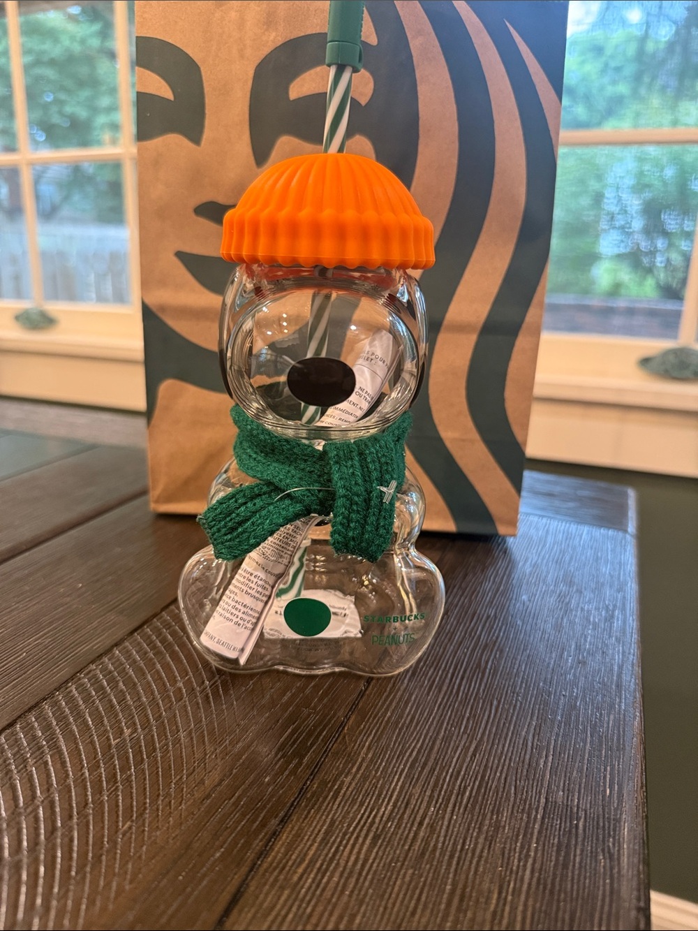 Starbucks Glass Snoopy Cup
